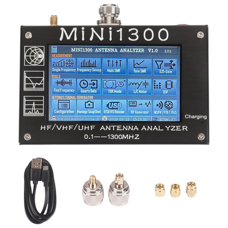 Signal Generator Spectrum Analyzer - ALIM-Mini1300 4.3인치/VHF/UHF 안테나 분석기 0.1-1300Mhz 벡터