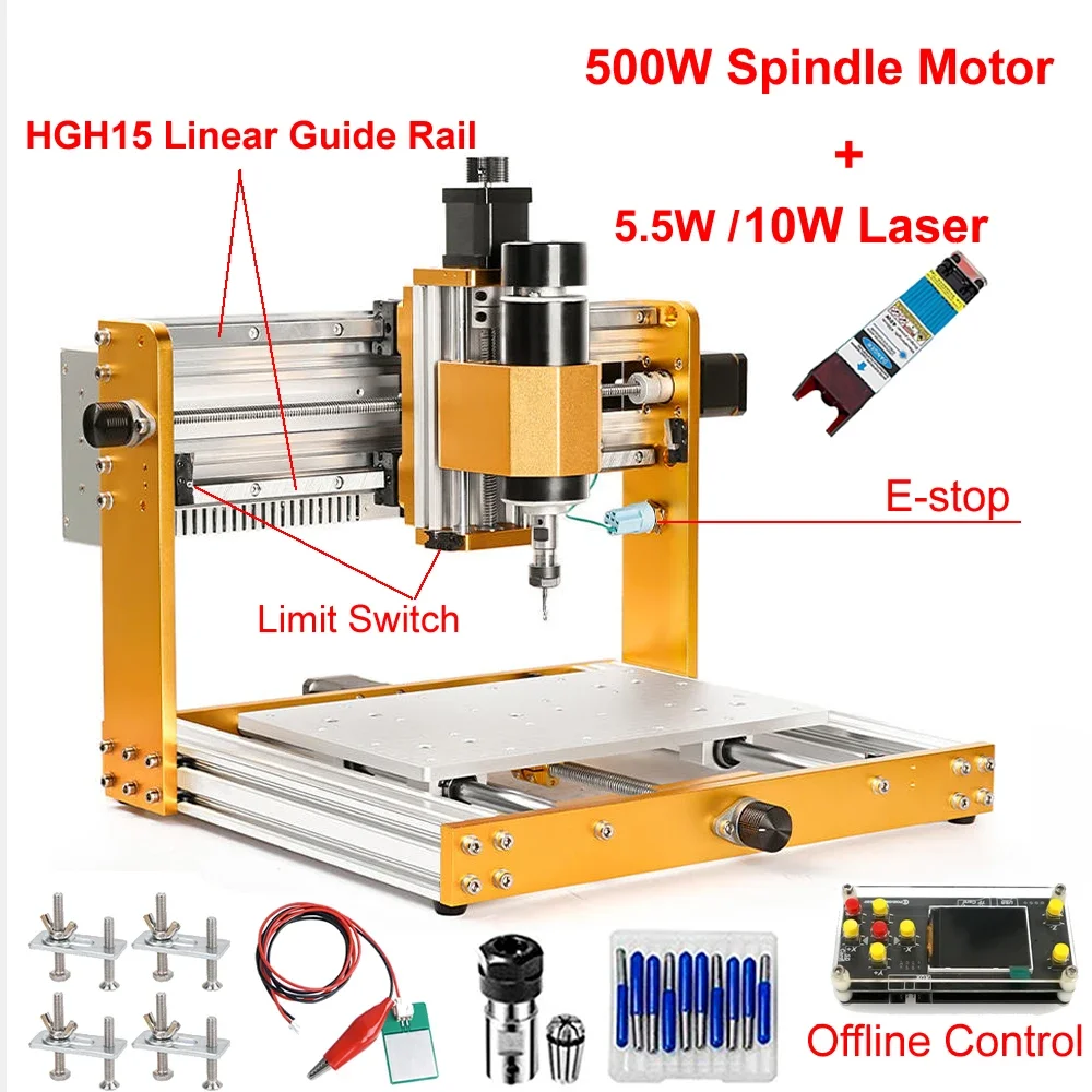 Mini Laser Engraver Cnc Router - 선형 가이드 레일 방식의 오프라인 알루미늄
