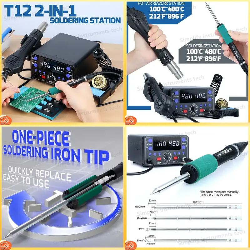 775W 솔더링 스테이션 2 in 1 열풍 리워크 스테 - Hot Air Rework Station T12 리뷰 및 가격